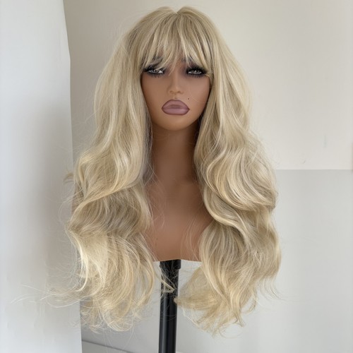 Long wavy ash blonde dress - long,