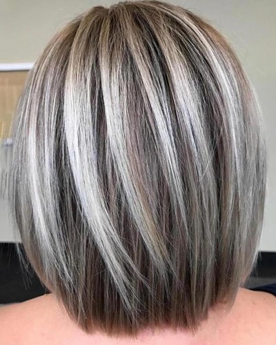 Medium length grey layered - length,