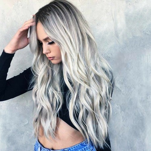 Women wig long wavy black - long,