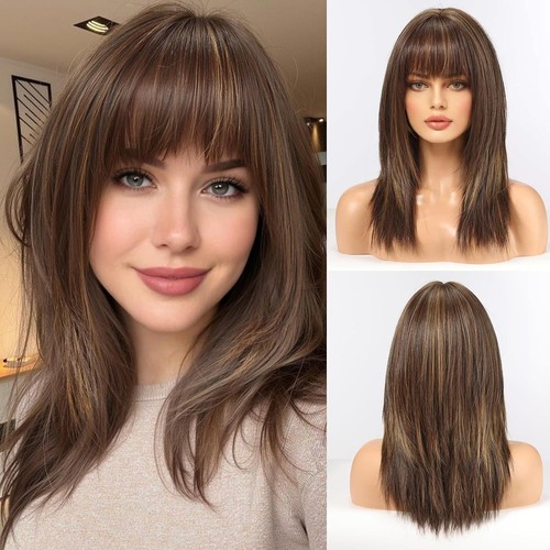Mixed brown synthetic hair - mixed,