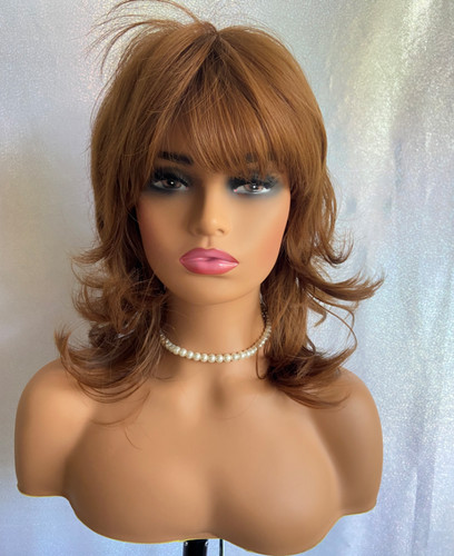 Long wavy auburn mix synthetic - long,