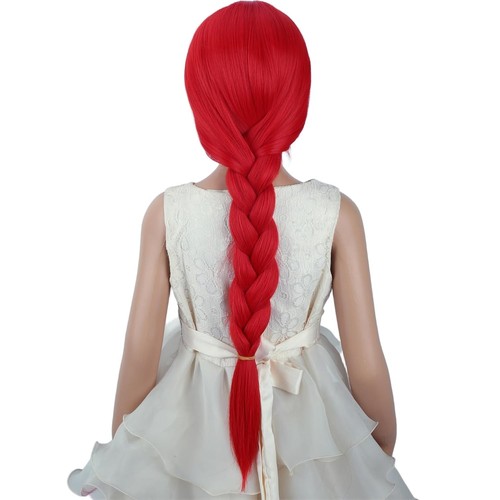 Long red braided - red,