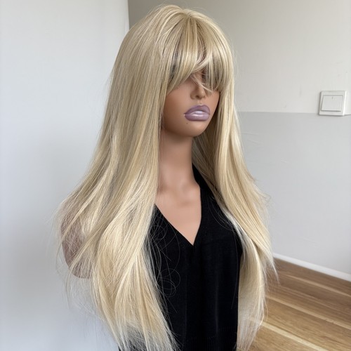 Highlight blonde long straight - long,