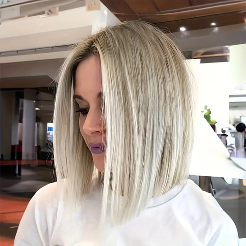 Ombre bob wig middle part - ombre,