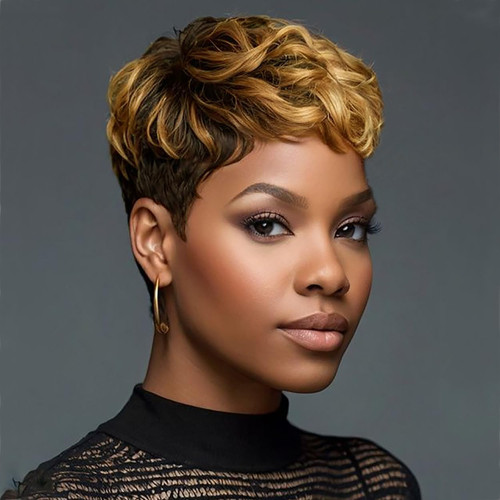 Short pixie wig - wig,, layered