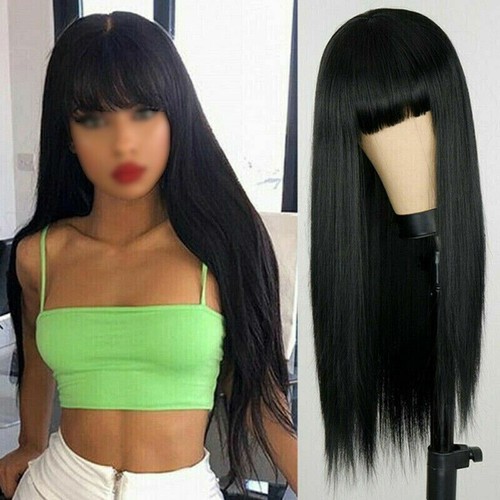 Long straight wig - wig, bangs