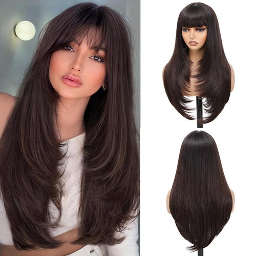 Feivosilan brown layered wig - brown,
