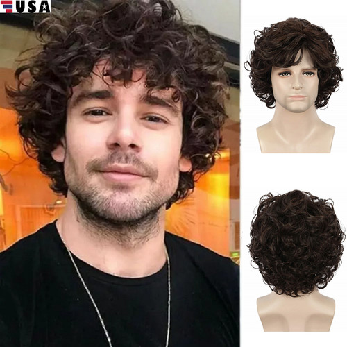 Men short brown - short, wig