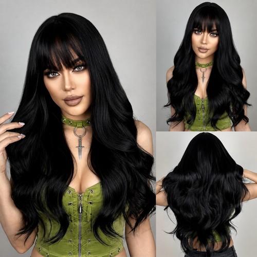 Black long wavy heat resistant - long,