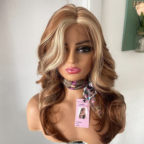 Long wavy auburn blonde mix - blonde,