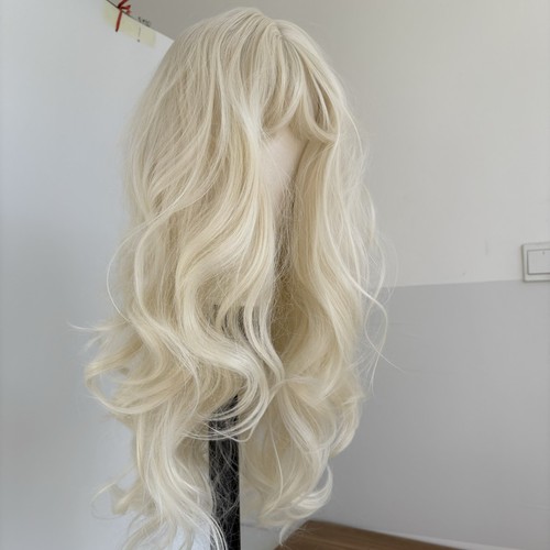 Long wavy platinum blonde - long,