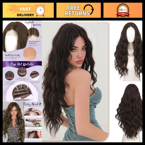 Long wavy dark brown lace - 28",