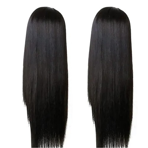 Long straight black wig - long,