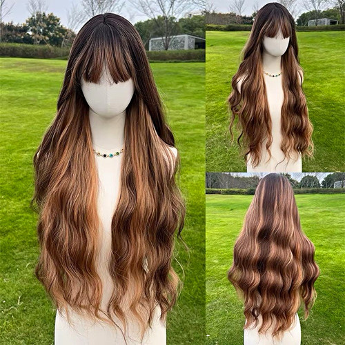 Wavy dark brown light - brown,