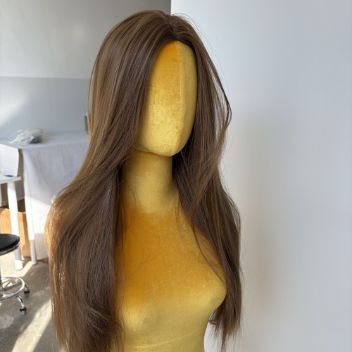 Long straight brown - brown, synthetic