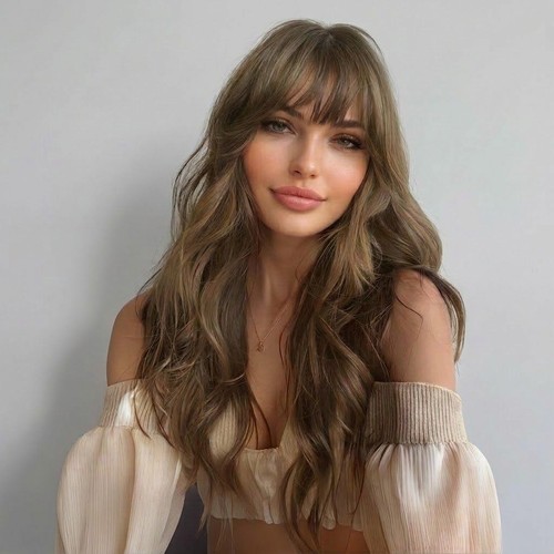 Long brown wavy - long,