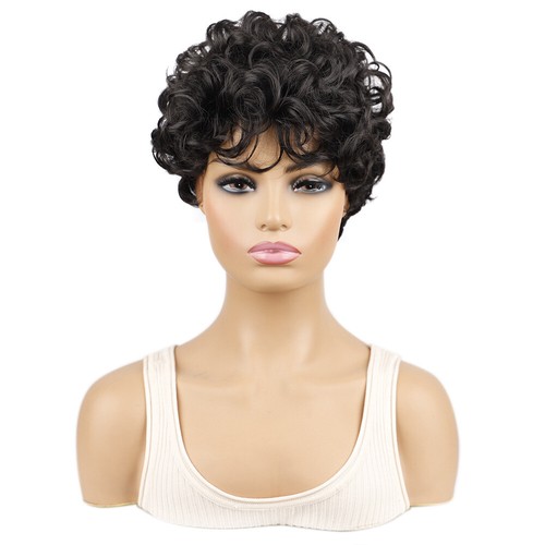 Black dark short wavy - short,