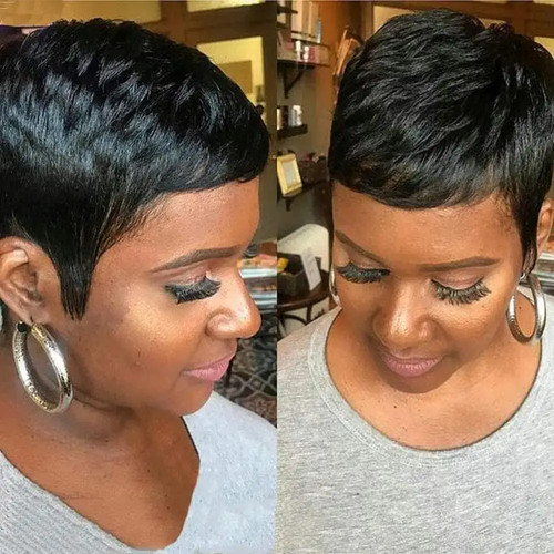 Short pixie cut wig - pixie, black