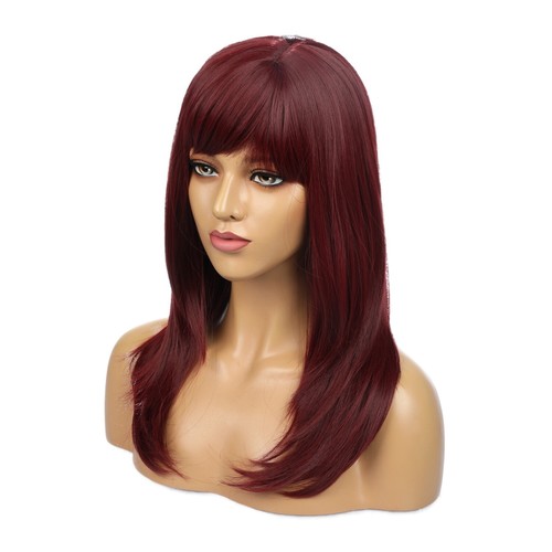 Wine red hair wig - red,