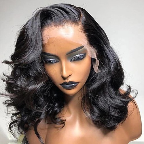 Women black wavy synthetic - black,