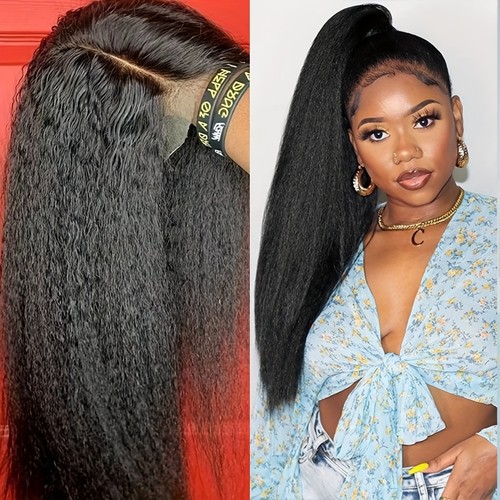 Kinky straight lace front wig - lace,