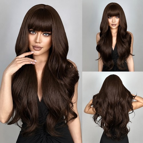 Long wavy synthetic hair - hair, dark