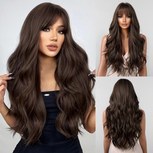 Dark brown wig - with, bangs