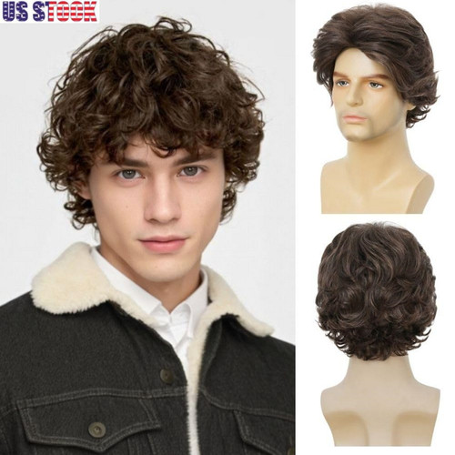 Men brown short - men, curly
