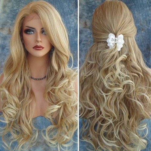 Long curly blonde - blonde, lace