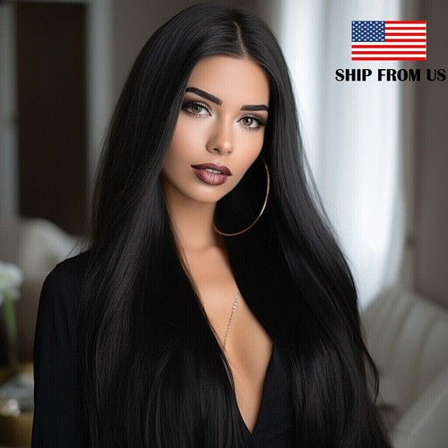 26in long straight black wig - straight,