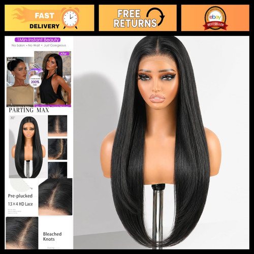 Black lace front wig - black,