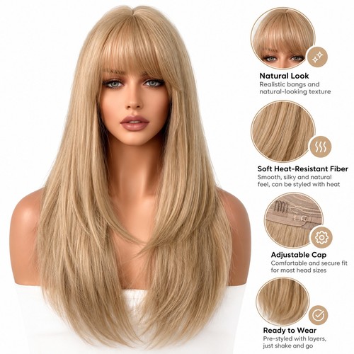 Long layered honey blonde - long,