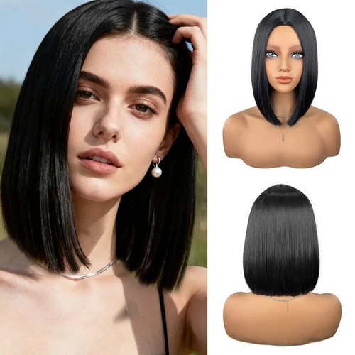Black straight bob wig for - bob,
