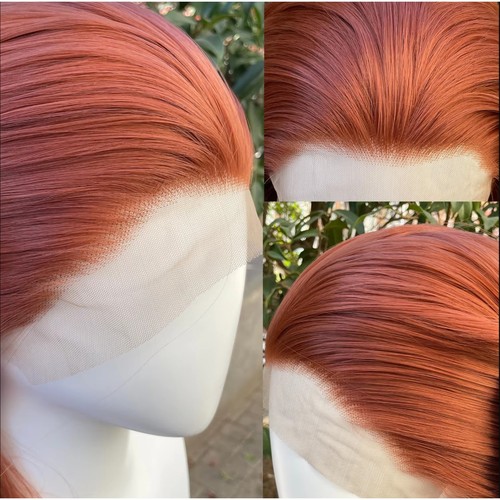 Synthetic hair copper red long - hair,