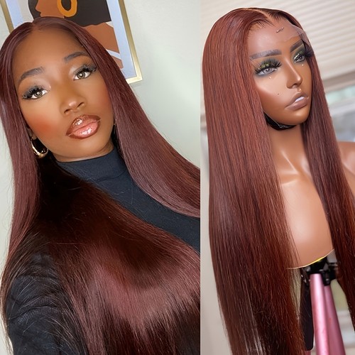 Lace front wigs auburn color - front,